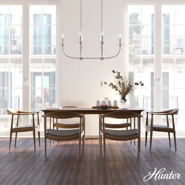 Southcrest Six Light Linear Chandelier in Distressed White - Image 3