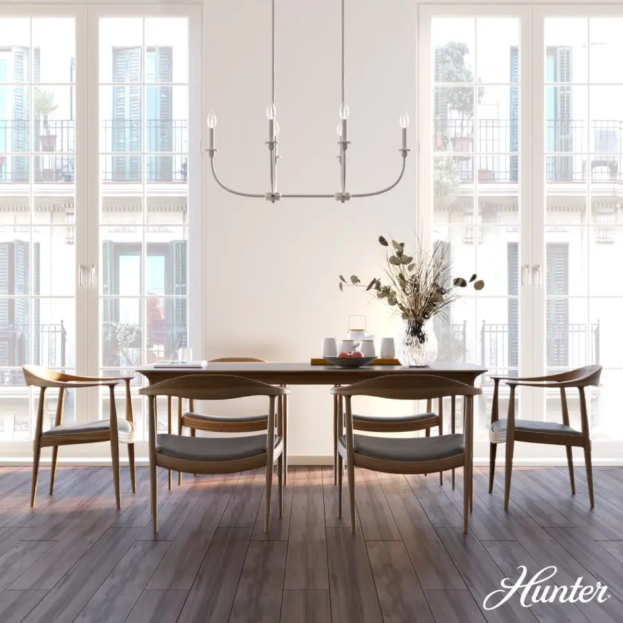 Southcrest Six Light Linear Chandelier in Distressed White - Image 3