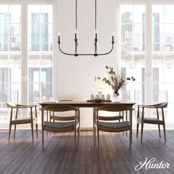 Southcrest Six Light Linear Chandelier in Distressed White - Image 4