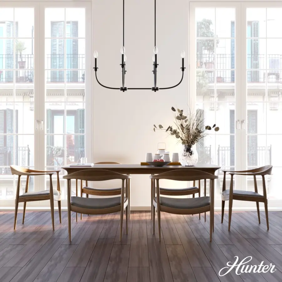 Southcrest Six Light Linear Chandelier in Distressed White - Image 4