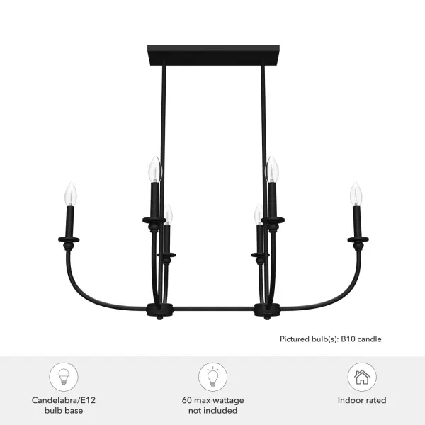 Southcrest Six Light Linear Chandelier in Distressed White - Image 6