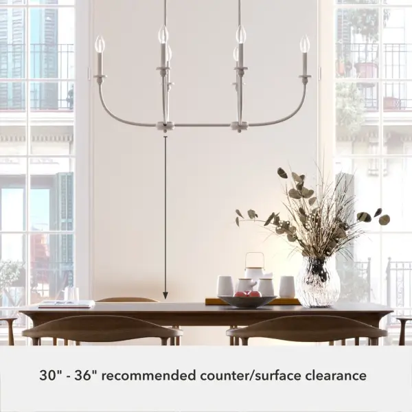 Southcrest Six Light Linear Chandelier in Distressed White - Image 9