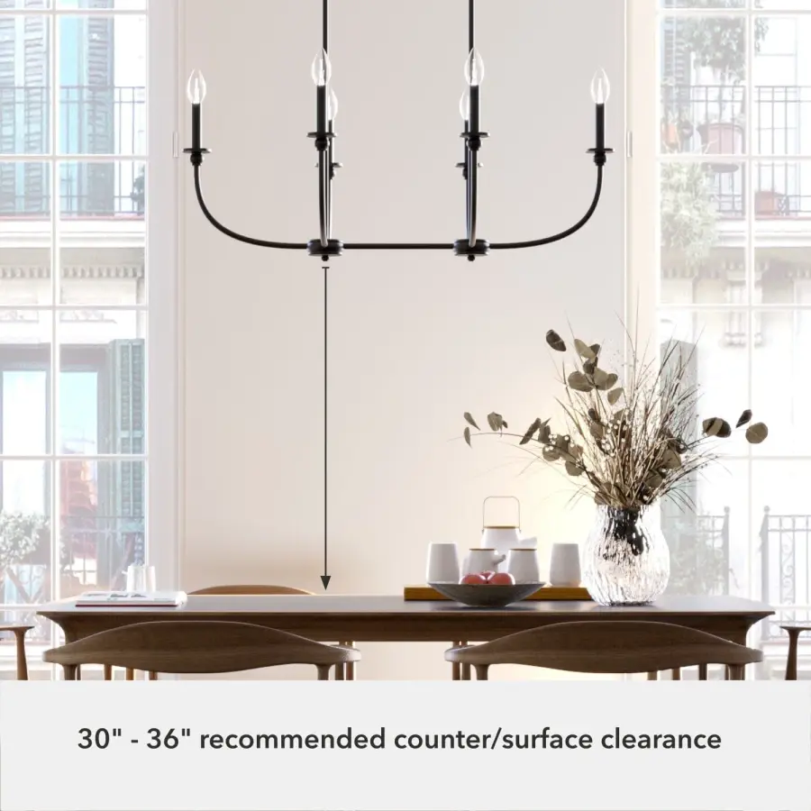 Southcrest Six Light Linear Chandelier in Distressed White - Image 10