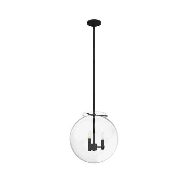 Sacha Three Light Globe Pendant in Natural Black Iron - Image 7