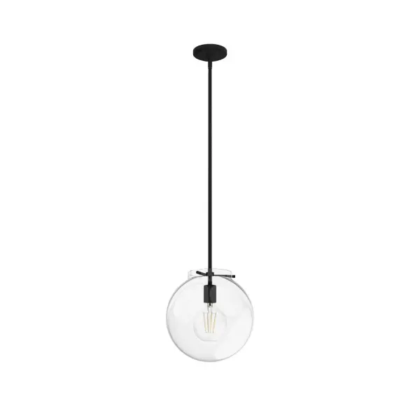 The Sacha globe pendant gives your kitchen modern glamour and sophistication. Dress up your dining room with this jewel and you will be ready to enjoy a family dinner or entertain all of your friends. It's part of a larger collection, so pair this globed light with other beautiful Sacha fixtures. Mix and match with fans from our ceiling fan collections to fully finish your space. Rated for indoor use only Requires 1 E26 bulbs. Bulbs not included. MADE FOR INDOORS: For use in indoor spaces like kitchens, bedrooms, living rooms, dining rooms, and entryways. BULB RECOMMENDATION: Maximum 60 W per light bulb or equivalent LED bulb. Bulbs not included. PICTURED HERE: Match our image using G40 Globe light bulbs. CUSTOMIZABLE HANGING OPTIONS: With the minimum required downrod, the hanging length is 21.5 inches. When using all of the included downrod, the maximum hanging length is 69.5 inches. WARRANTY: One-year limited warranty backed by the trusted experts at Hunter.