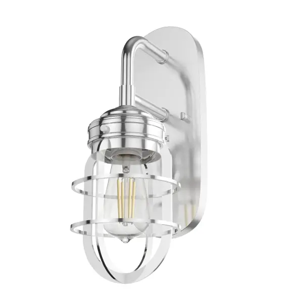 Starklake One Light Wall Sconce in Chrome - Image 15