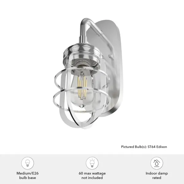 Starklake One Light Wall Sconce in Chrome - Image 8