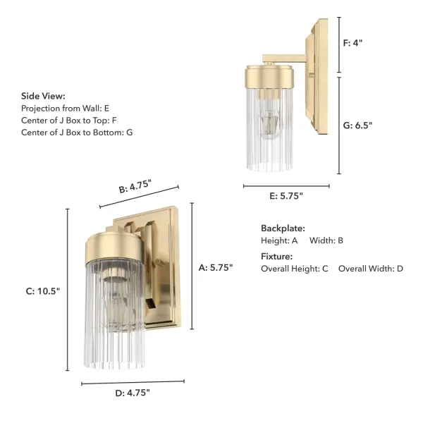 Gatz One Light Wall Sconce in Alturas Gold - Image 3