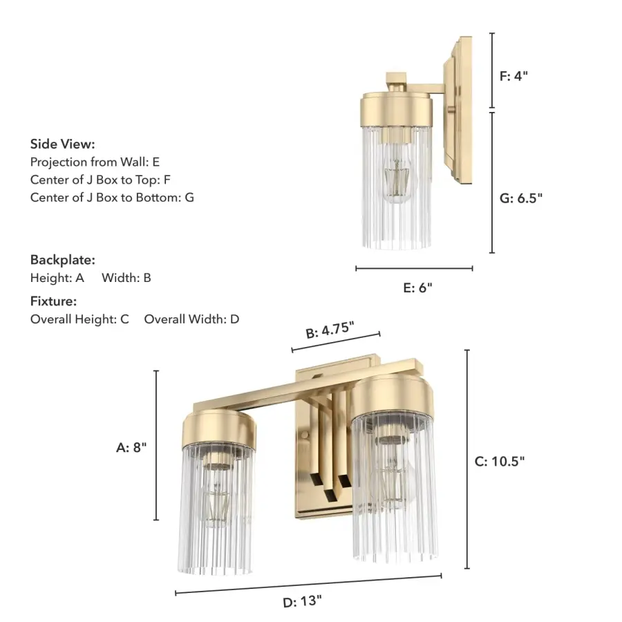 Gatz Two Light Bathroom Vanity in Alturas Gold - Image 3