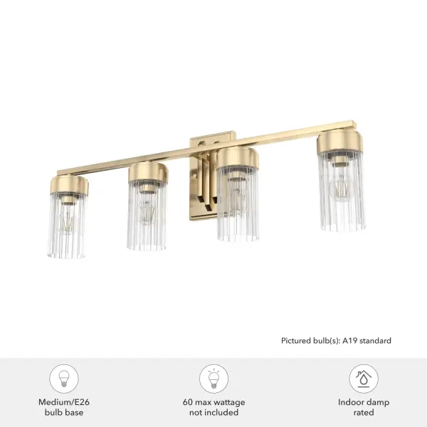 Gatz Four Light Bathroom Vanity in Alturas Gold - Image 6