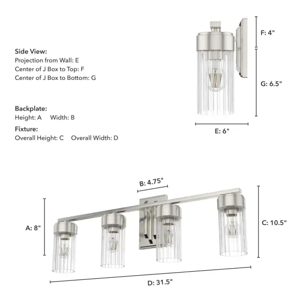 Gatz Four Light Bathroom Vanity in Alturas Gold - Image 7