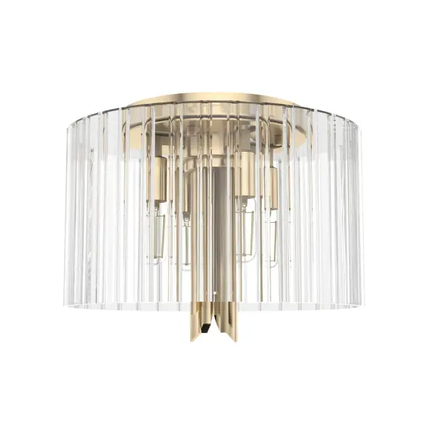 The Gatz flush mount brings vintage Hollywood glamour to modern spaces with its sparkling fluted glass and warm Alturas Gold finish. Perfect for low-ceiling applications where style can't be compromised.