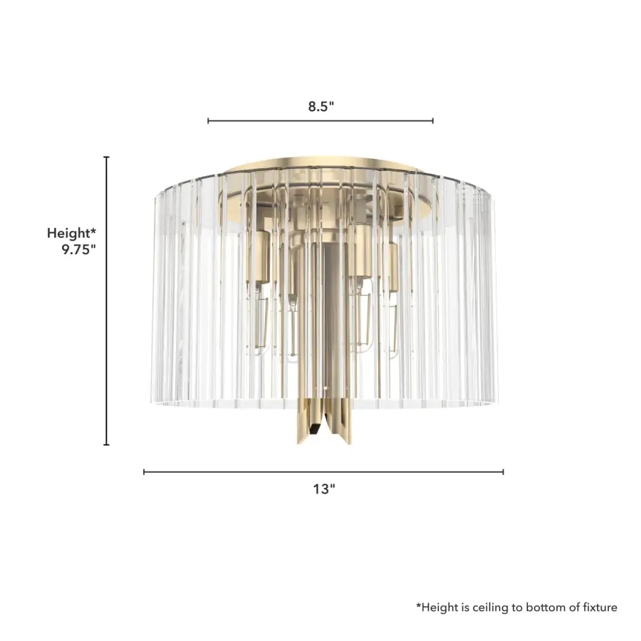 Gatz Four Light Flush Mount in Alturas Gold - Image 5