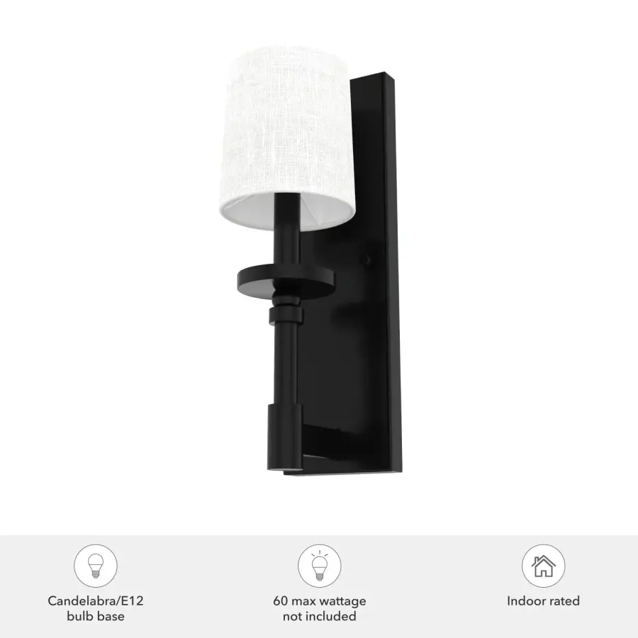 Briargrove One Light Wall Sconce in Matte Black - Image 3