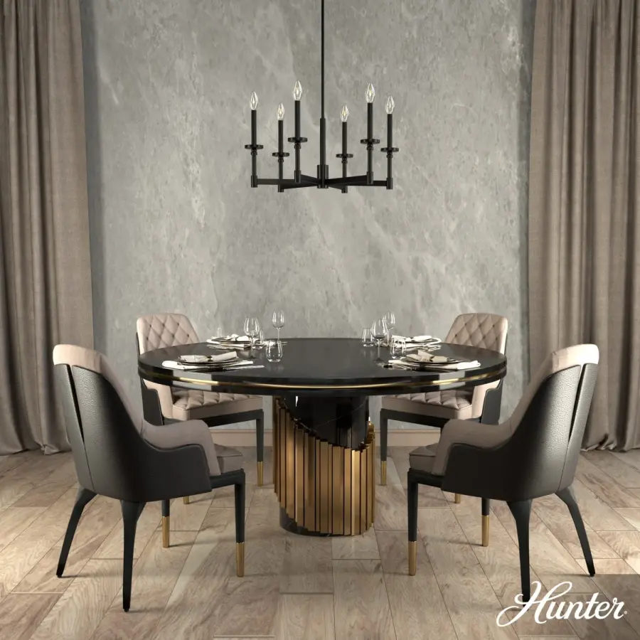 Briargrove Six Light Chandelier in Matte Black - Image 2