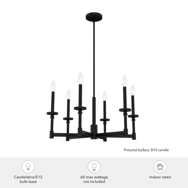 Briargrove Six Light Chandelier in Matte Black - Image 3