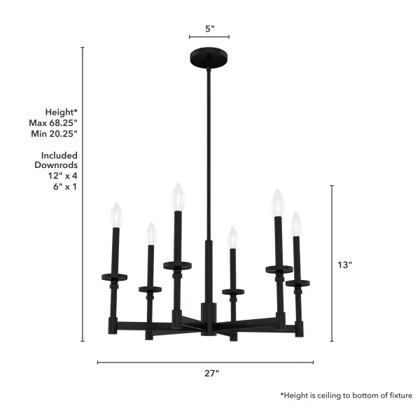 Briargrove Six Light Chandelier in Matte Black - Image 4