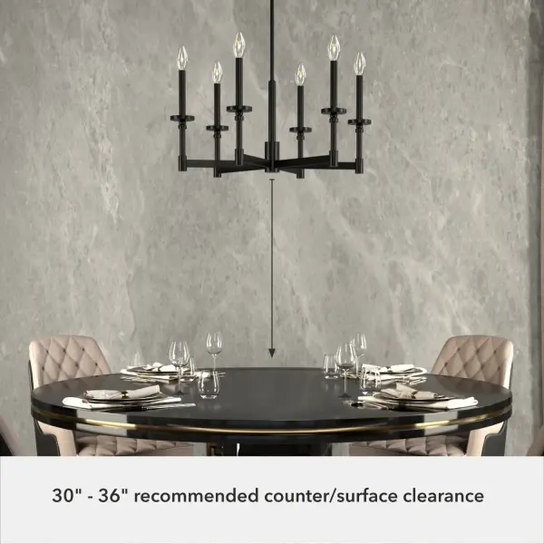 Briargrove Six Light Chandelier in Matte Black - Image 5