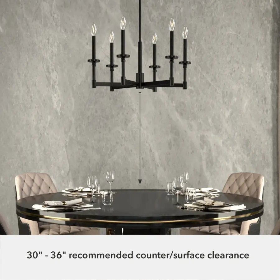 Briargrove Six Light Chandelier in Matte Black - Image 5