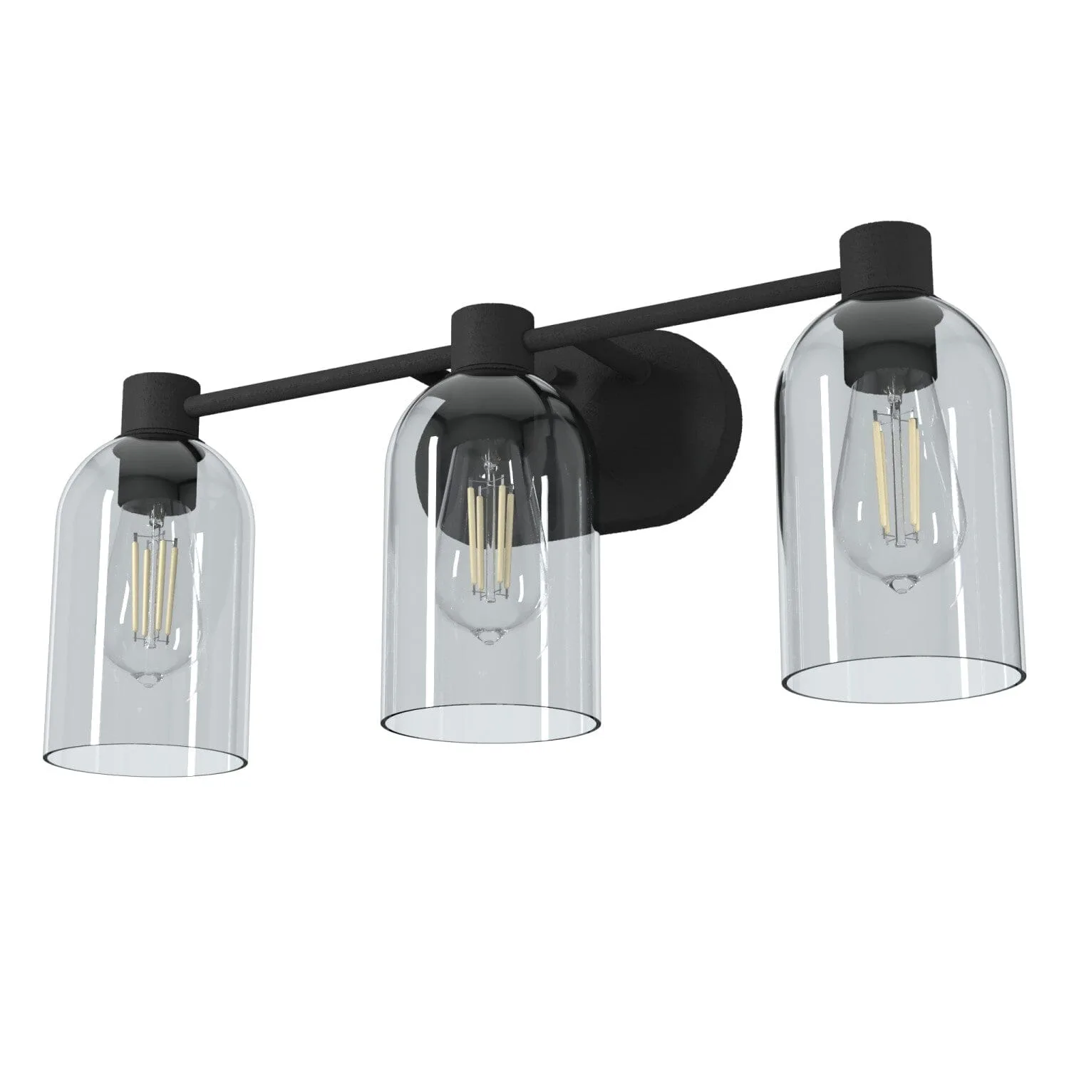 Lochemeade 3-Light Bathroom Vanity in Natural Black Iron