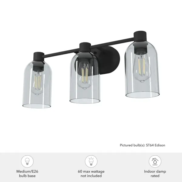 Lochemeade 3-Light Bathroom Vanity in Natural Black Iron - Image 3