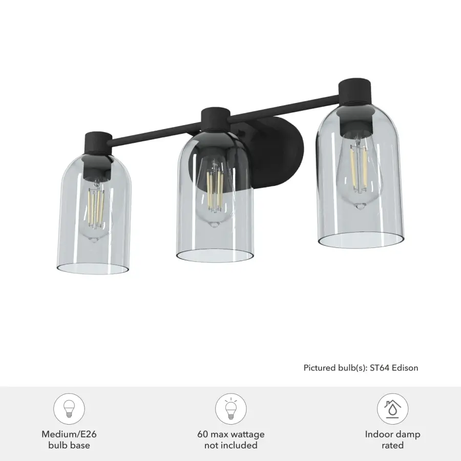 Lochemeade 3-Light Bathroom Vanity in Natural Black Iron - Image 3