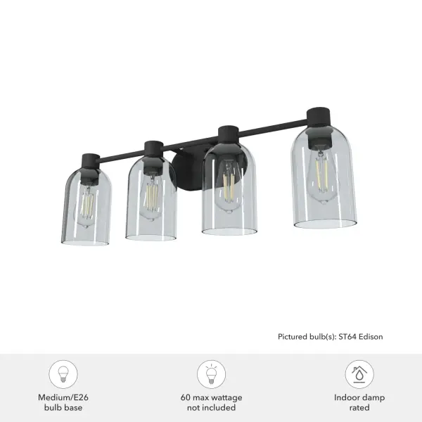 Lochemeade 4-Light Bathroom Vanity in Natural Black Iron - Image 3