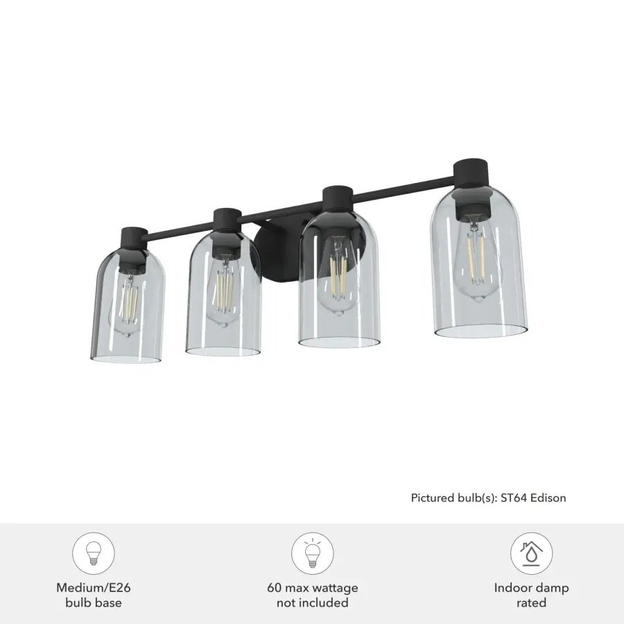 Lochemeade 4-Light Bathroom Vanity in Natural Black Iron - Image 3
