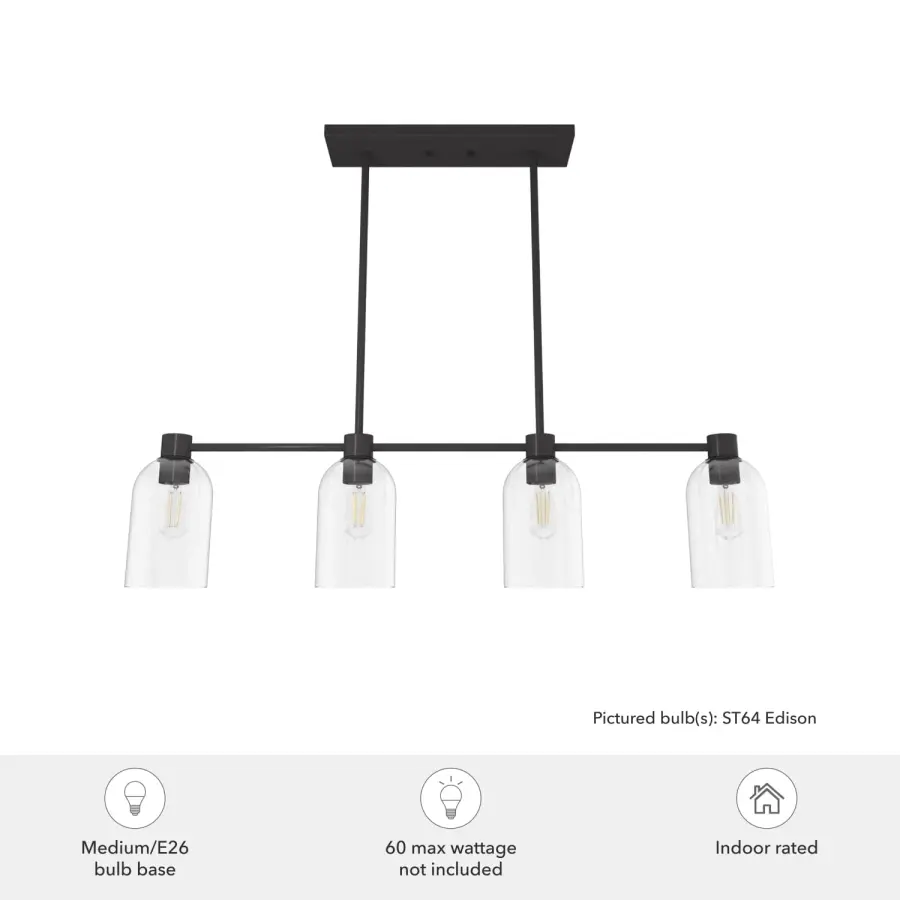 Lochemeade 4-Light Linear Chandelier in Noble Bronze - Image 5