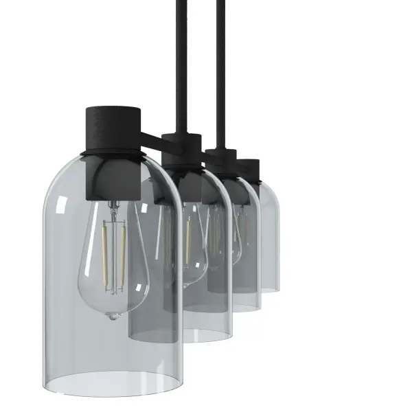 Lochemeade Four Light Linear Chandelier in Natural Black Iron - Image 11
