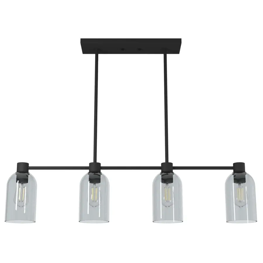 Lochemeade Four Light Linear Chandelier in Natural Black Iron - Image 7
