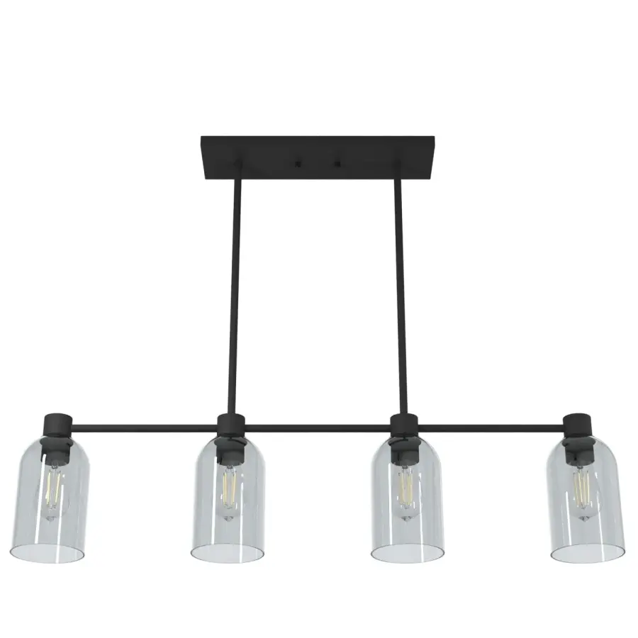 Lochemeade Four Light Linear Chandelier in Natural Black Iron - Image 8