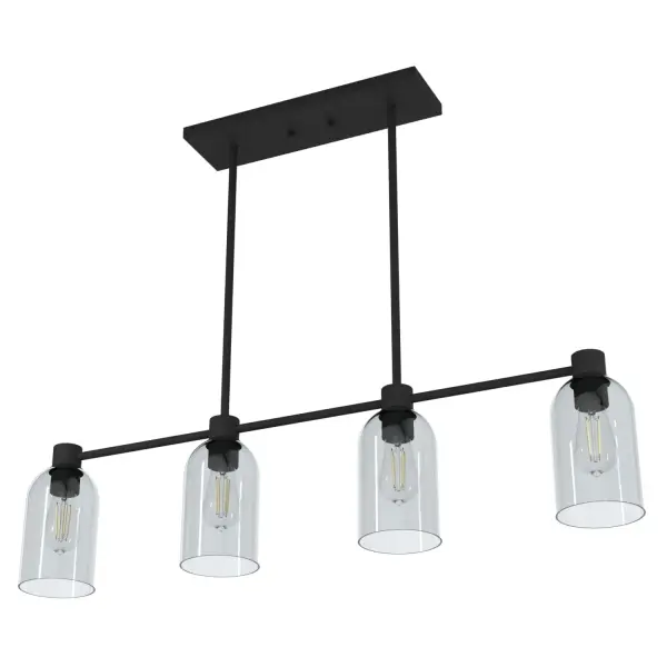 Lochemeade Four Light Linear Chandelier in Natural Black Iron - Image 9