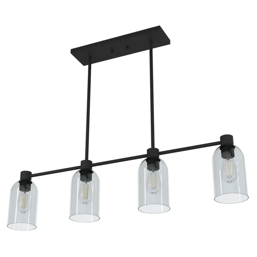 Lochemeade Four Light Linear Chandelier in Natural Black Iron - Image 9
