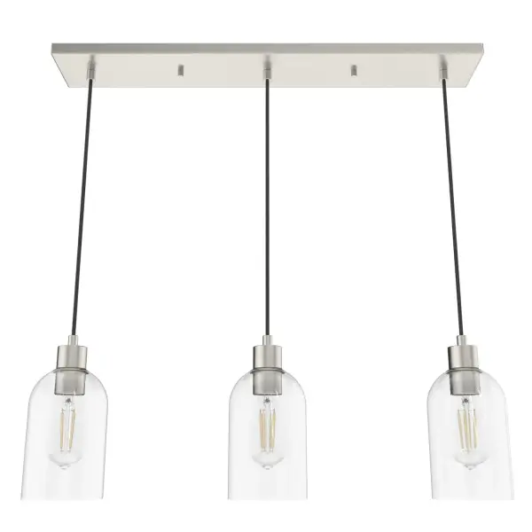 Lochemeade Three Light Linear Pendant in Brushed Nickel - Image 13