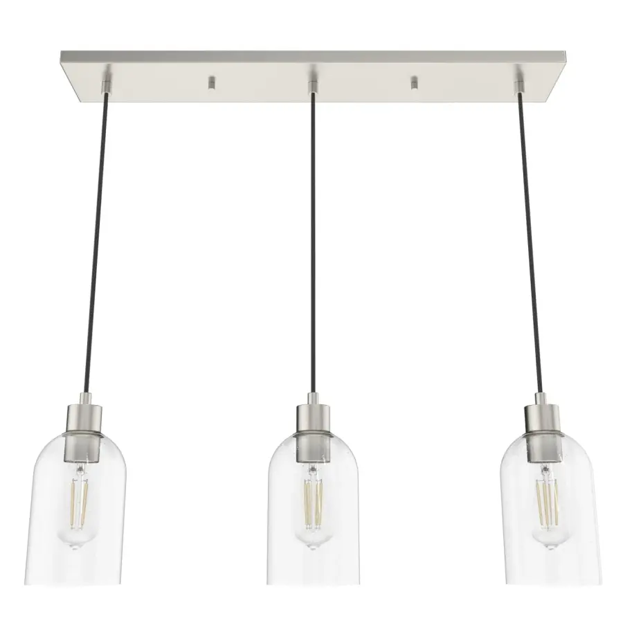 Lochemeade Three Light Linear Pendant in Brushed Nickel - Image 13