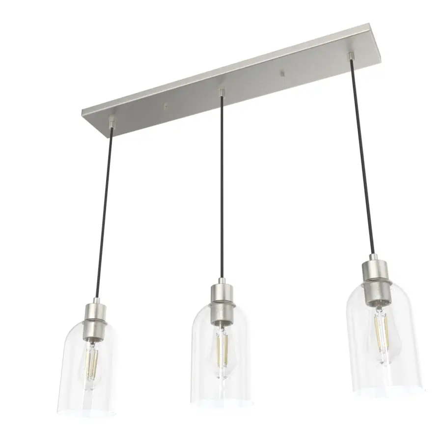 Lochemeade Three Light Linear Pendant in Brushed Nickel - Image 16