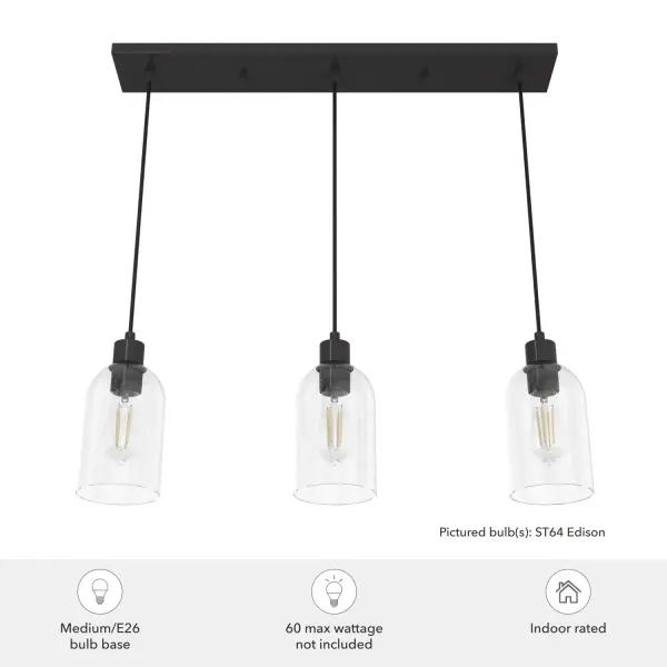 Lochemeade Three Light Linear Pendant in Brushed Nickel - Image 5