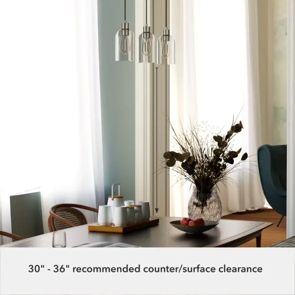 Lochemeade Three Light Linear Pendant in Brushed Nickel - Image 10