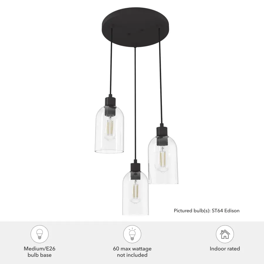Lochemeade Three Light Pendant in Noble Bronze - Image 5