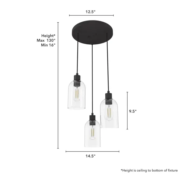 Lochemeade Three Light Pendant in Noble Bronze - Image 7