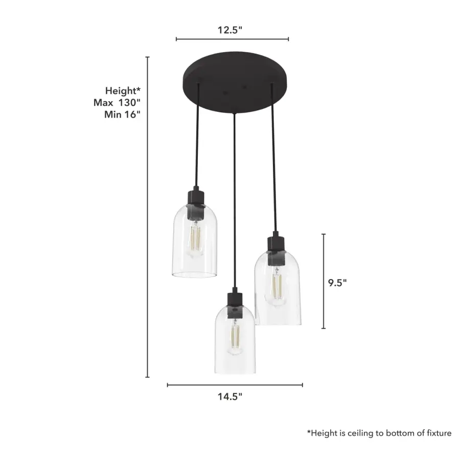 Lochemeade Three Light Pendant in Noble Bronze - Image 7