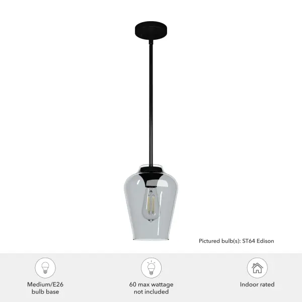 Vidria One Light Pendant in Matte Black - Image 3