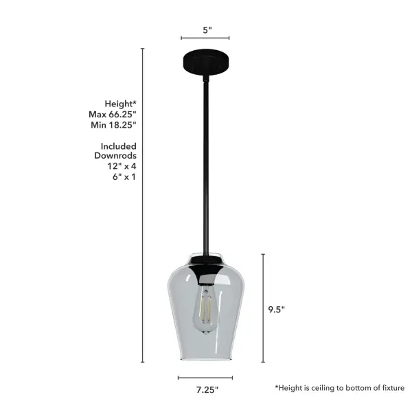 Vidria One Light Pendant in Matte Black - Image 4