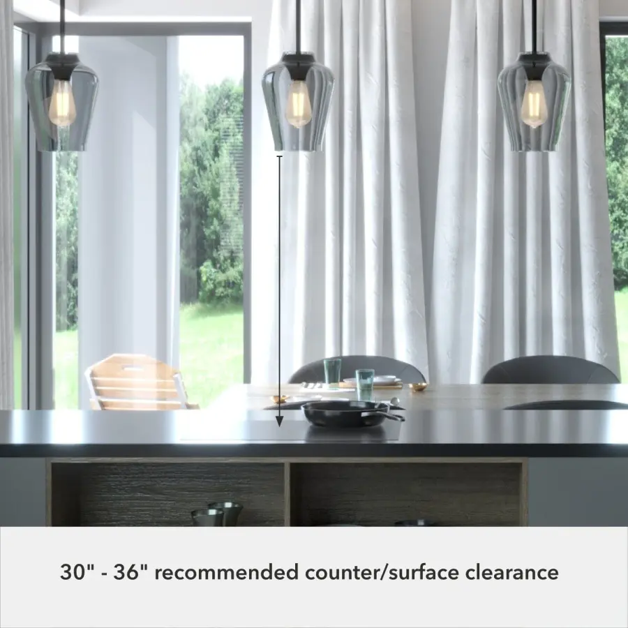 Vidria One Light Pendant in Matte Black - Image 5