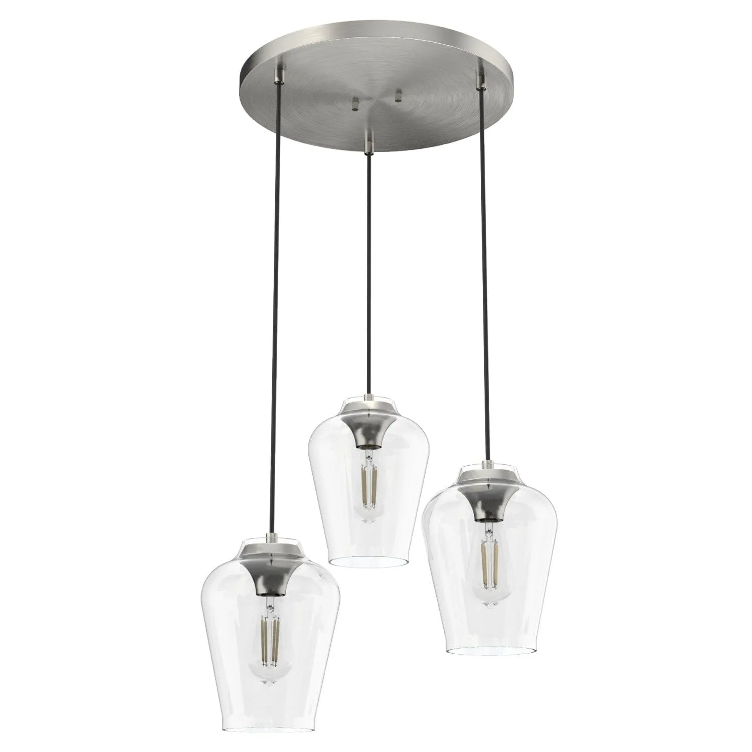 Vidria Three Light Pendant in Brushed Nickel