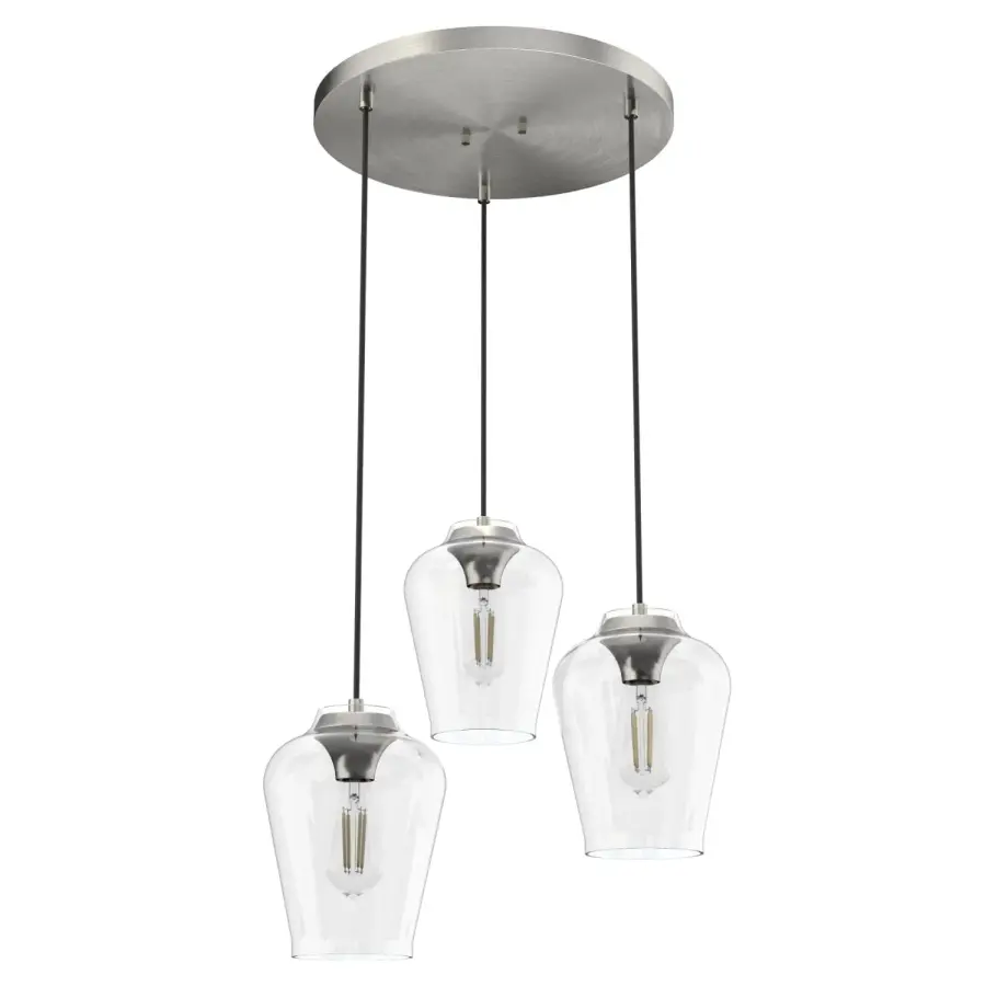 Vidria Three Light Pendant in Brushed Nickel - Image 7