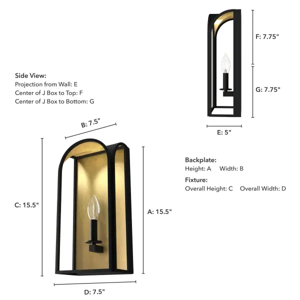 Dukestown One Light Wall Sconce in Natural Black Iron - Image 4