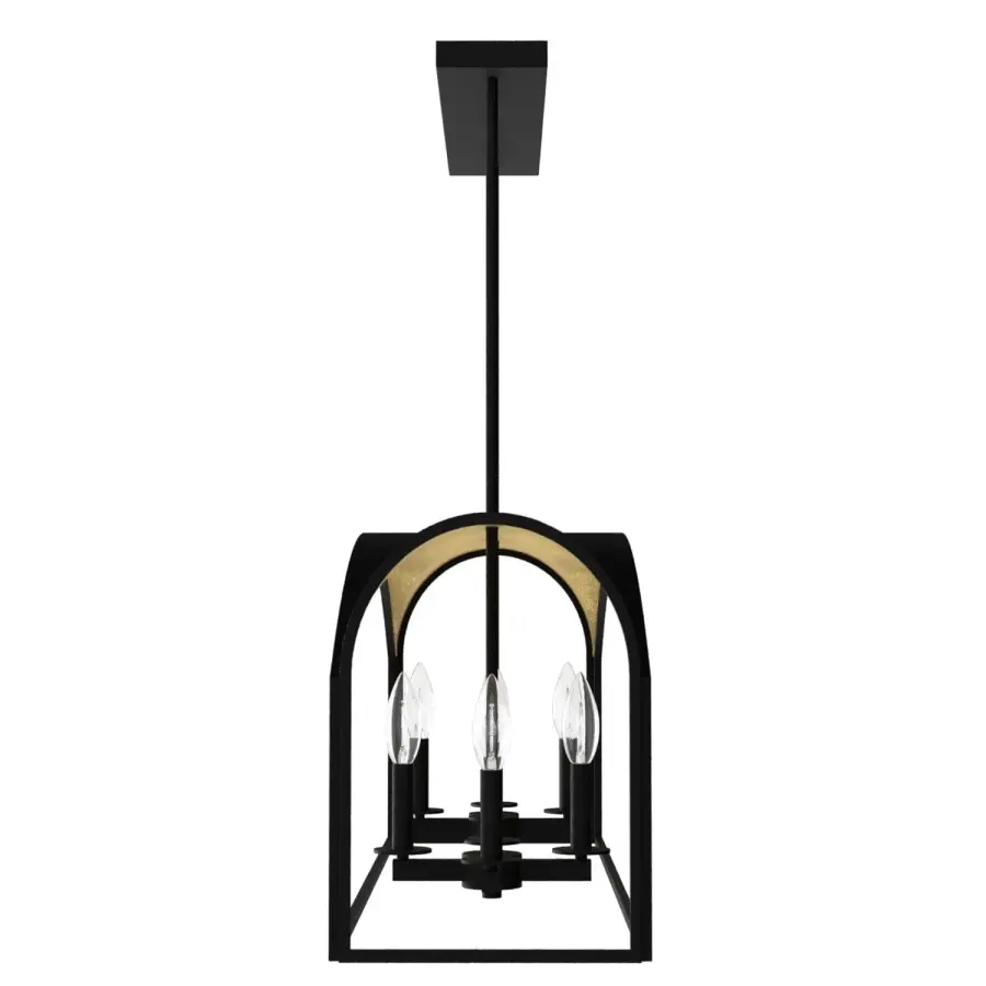 Dukestown Eight Light Linear Chandelier in Natural Black Iron - Image 8