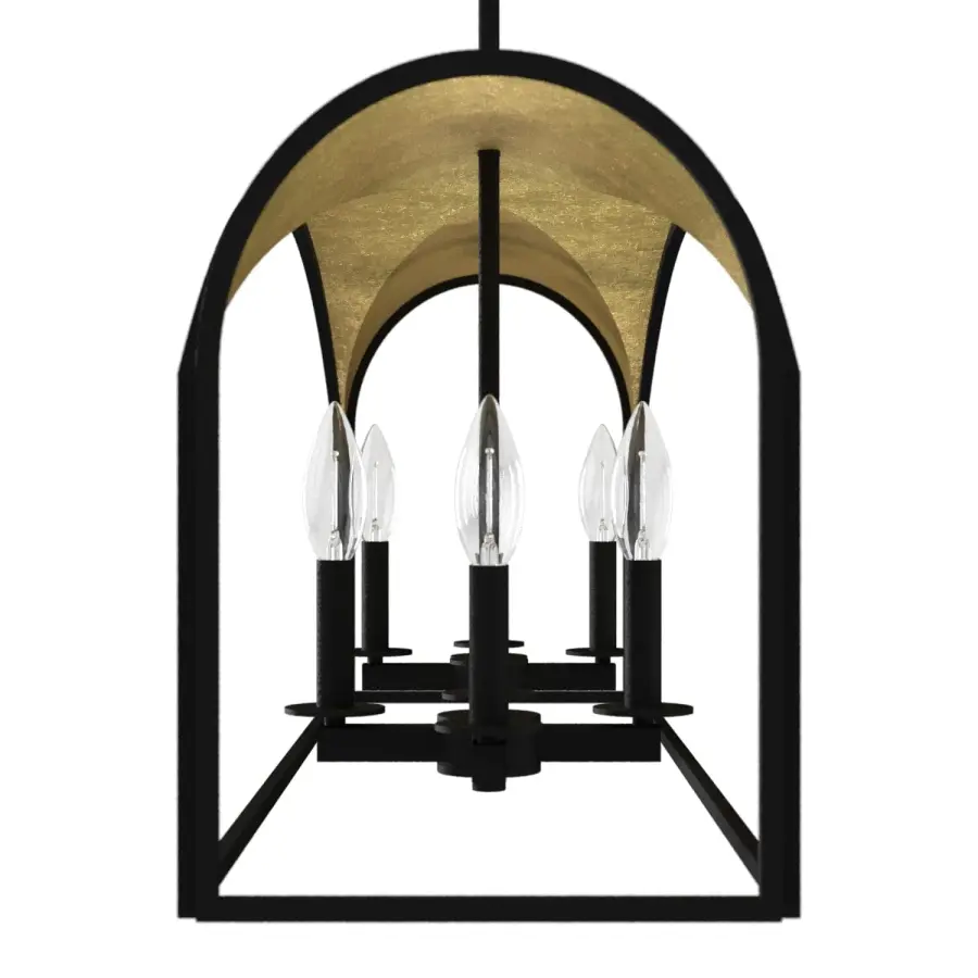 Dukestown Eight Light Linear Chandelier in Natural Black Iron - Image 10